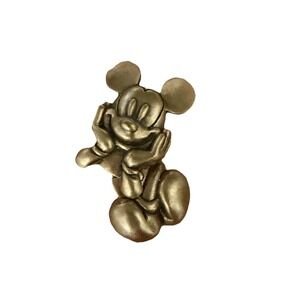 Disney Gold Tone Articulated Mickey Mouse Brooch Pin, Signed E878